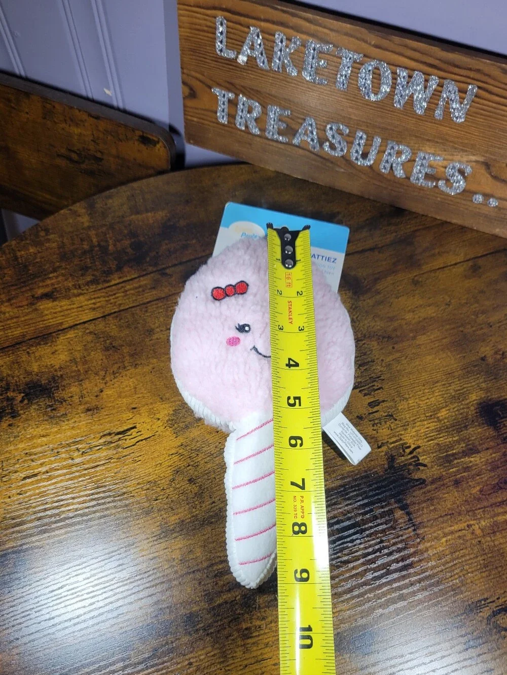 Zippypaws Pink cotton candy Plush Squeak Toy for dogs
